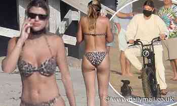 Sofia Richie wows in a tiny leopard bikini in Malibu