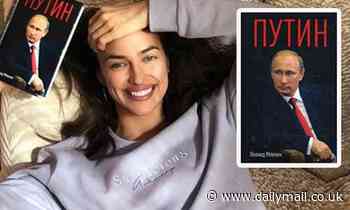 Irina Shayk raises eyebrows as she poses with a Vladimir Putin book in her latest snap