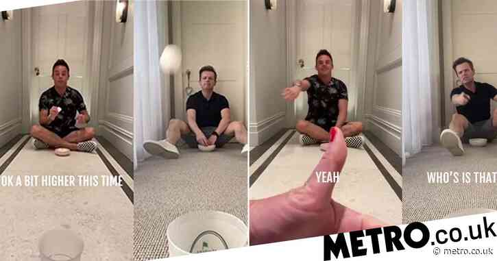 Ant and Dec keep themselves occupied in lockdown as they play cheeky game of cup and balls