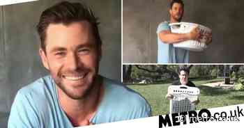 Chris Hemsworth works out with a washing basket - because he can - Metro.co.uk