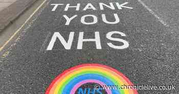 Sunderland Council thanks NHS staff with colourful road markings