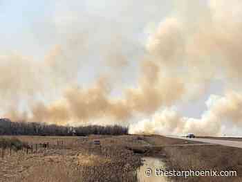 Families prepared to take shelter due to large grass fire west of Saskatoon
