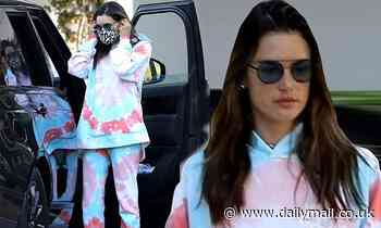Alessandra Ambrosio embraces the tie-dye sweats trend as she steps out for groceries in Malibu