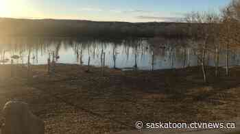 Petrofka Orchards under 7 feet of water north of Saskatoon
