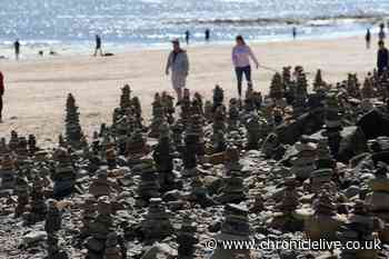 See incredible pebble stacks people have created on beach during daily walk