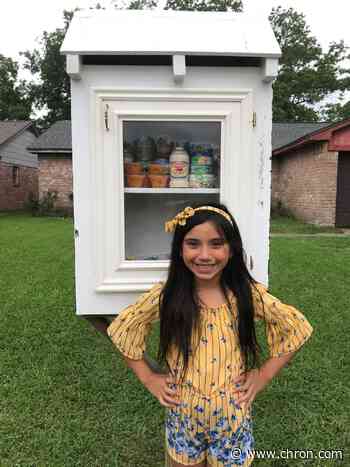 Nine-year-old Friendswood girl showing others that 'Kids can change the world' with free food pantry