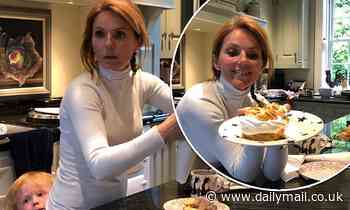 Geri Horner is assisted by her son Monty, 3, as they bake granny's signature choux buns