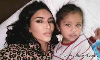 Kim Kardashian has on full makeup in her pajamas