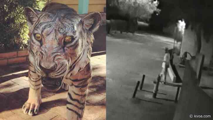 Trail Dust Town releases surveillance video after receiving no leads about missing tiger statue