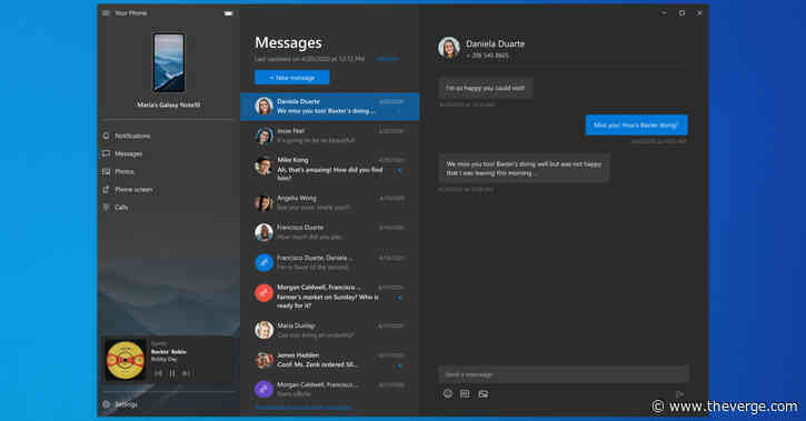 Microsoft’s Your Phone app will soon let you control music on a phone from your PC