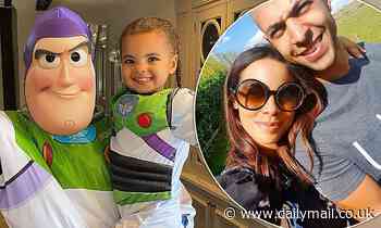 Marvin Humes and his daughter Valentina, 3, twin in Buzz Lightyear costume