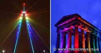 Sunderland landmarks lit in the colours of the rainbow to honour key workers