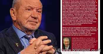 Alan Sugar deletes tweet sharing coronavirus conspiracy theory