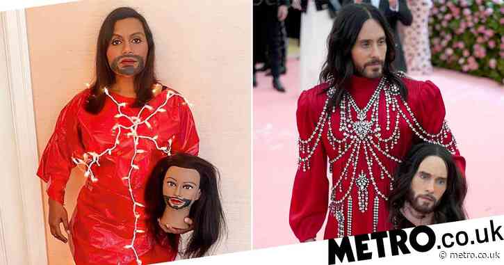 Mindy Kaling has recreated Jared Leto’s iconic Met Gala outfit and it is everything