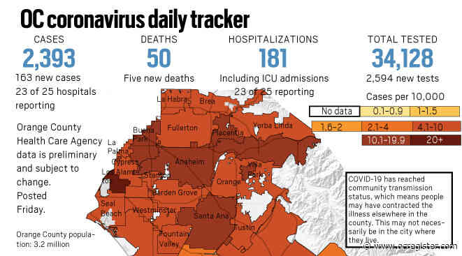Coronavirus: Orange County deaths reach 50 as of Friday, May 1