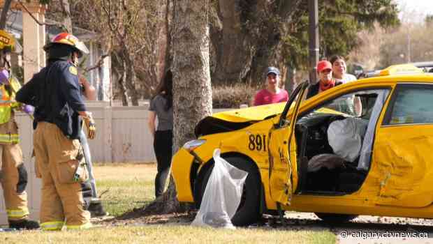 Mother and baby escape injury in crash between taxi cab and SUV