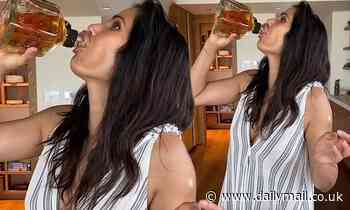 Padma Lakshmi 'chugs tequila' after she learns daughter will be home from school until September