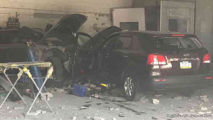 Car Crashes Into Building In Beltzhoover