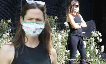 Jennifer Garner keeps her mask on as she steps out for a breath of fresh air and a walk in sunny LA