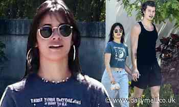 Camila Cabello dresses up her quarantine look with hoop earrings