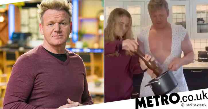 Gordon Ramsay dons daughter’s dress as he gets on TikTok hype in lockdown