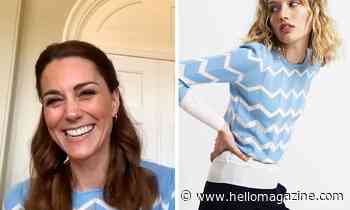 Kate Middleton looks flawless in blue and white chevron jumper – and it's still in stock