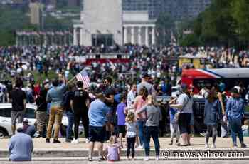 Crowds gathered at National Mall to watch Blue Angels, Thunderbirds flyover