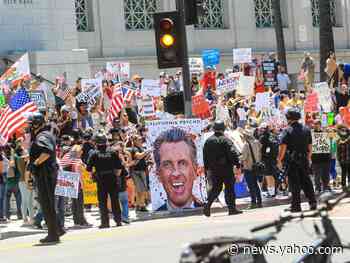 'I think it's been overblown:' 32 people were arrested at a protest to re-open California