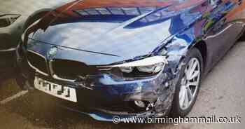 BMW driver with 'drugs hidden down pants' rams police car