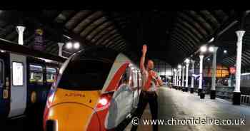 See driver's eye view of deserted East Coast Main Line