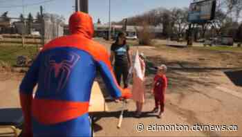 Spider-Man celebrates Free Comic Book Day in Edmonton from a safe distance - CTV News Edmonton
