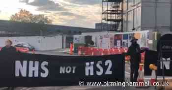Demonstrators block HS2 building site access in protest at work continuing
