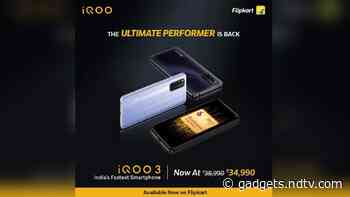 iQoo 3 Now on Sale in India via Flipkart in Green, Orange Zones
