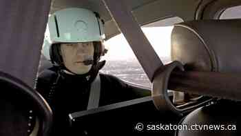 Man charged for allegedly shining laser at Saskatoon police plane