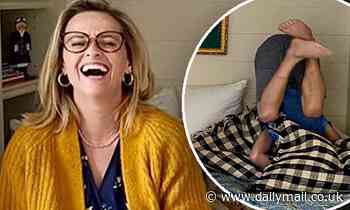 Reese Witherspoon's son, Tennessee, seven, buries his head when she tries to read him a book