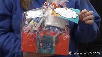 REACH Academy Charter school dropping off gift baskets to teachers