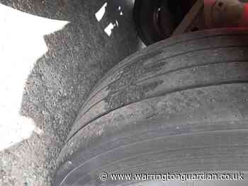 Lorry driver pulled over with bald tyres on M6 in Warrington