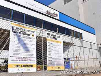 FCA's steps toward restart include medical tents, COVID-19 signage - Automotive News