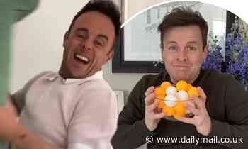 Ant McPartlin and Declan Donnelly  throw things at each other in hilarious TikTok skit