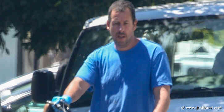 Adam Sandler Takes His Bike to a Mobile Bike Shop in Malibu