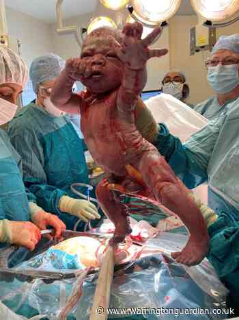 Incredible moment baby makes his entrance into the world during lockdown