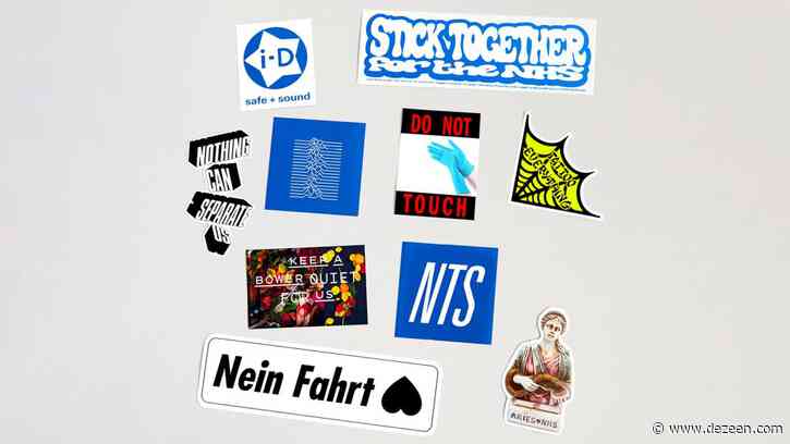 Peter Saville and Fergadelic design stickers to support the NHS