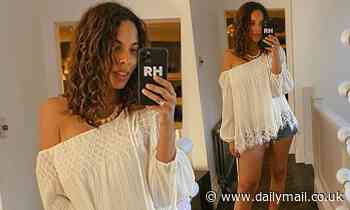 Pregnant Rochelle Humes lovingly cradles her growing baby bump