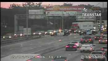 Dump truck crash ties up SW Freeway - KTRK-TV