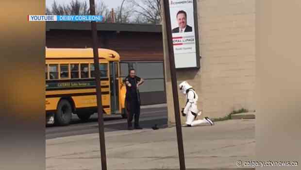 William Shatner blasts Lethbridge police takedown of woman in stormtropper costume