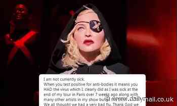 Madonna reveals she was suffering with coronavirus towards the end of her Madame X world tour