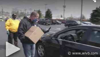 Food distribution event takes place in an area hit hard by the coronavirus