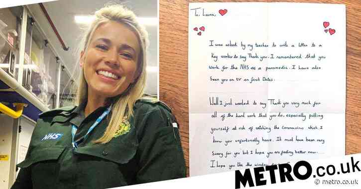 First Dates’ Laura Tott receives adorable handwritten note from young neighbour after battling coronavirus