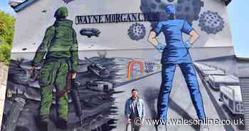 Huge VE Day and NHS mural suddenly appears on the side of a pub