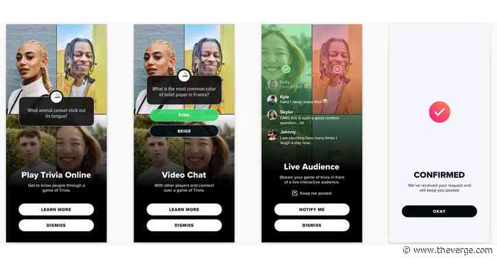 Tinder starts testing live in-app trivia